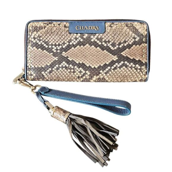 Cuadra Sky blue phyton Wristlet wallet clutch - Picture 3 of 7